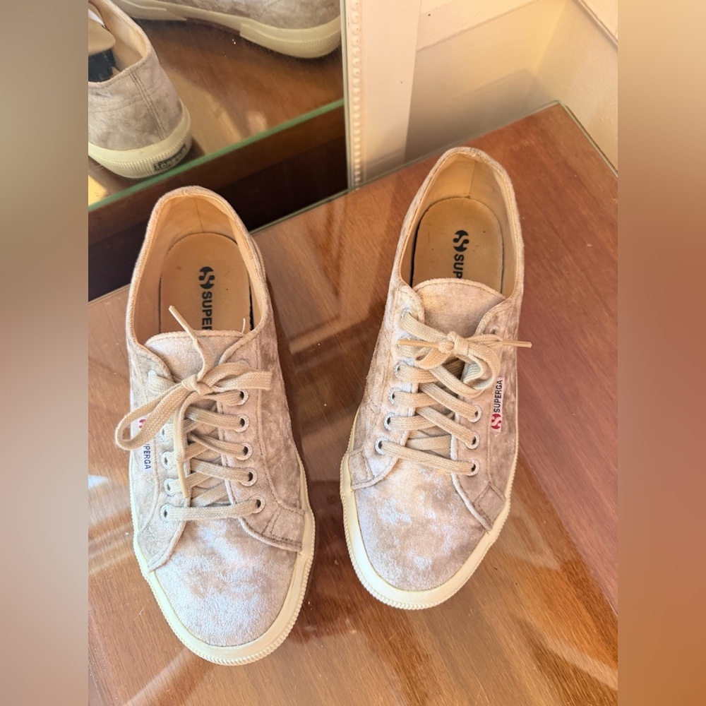 Silver Superga velvet Sneakers